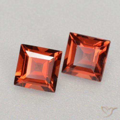 Pedras preciosas de Granada Piropo groselha vermelha natural de 0.90 ct, Quadrado, VS