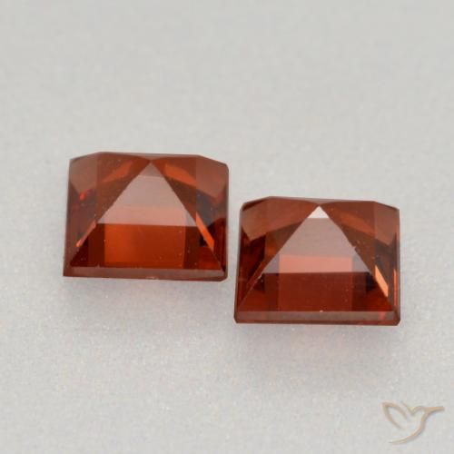 Pedras preciosas de Granada Piropo groselha vermelha natural de 0.90 ct, Quadrado, VS