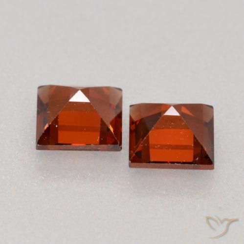 Pedras preciosas de granada piropo vermelho natural de 0,85 ct, quadrado, VS