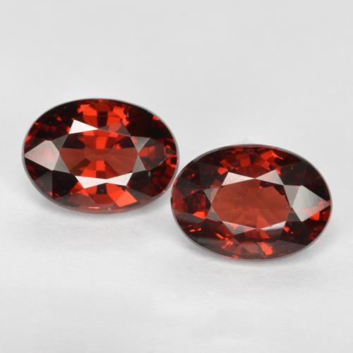 Pedras preciosas de granada piropo vermelho natural de 2,21 ct, corte oval, VVS