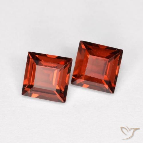 Pedras preciosas de Granada Piropo Vermelho escarlate natural de 0.90 ct, Quadrado, VS