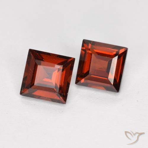 Pedras preciosas de Granada Piropo vermelho médio natural de 0.94 ct, Quadrado, VS