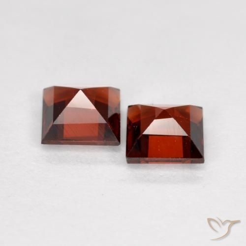 Pedras preciosas de Granada Piropo vermelho médio natural de 0.94 ct, Quadrado, VS