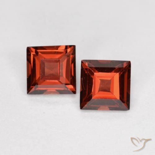 0.90ctw Natural vermelho médio Granada Piropo, Quadrado, VS
