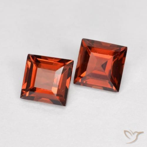 Pedras preciosas de Granada Piropo vermelho médio natural de 0.90 ct, Quadrado, VS