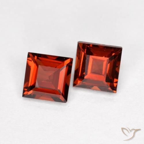 Pedras preciosas de Granada Piropo Vermelho brilhante natural de 0.96 ct, Quadrado, VS