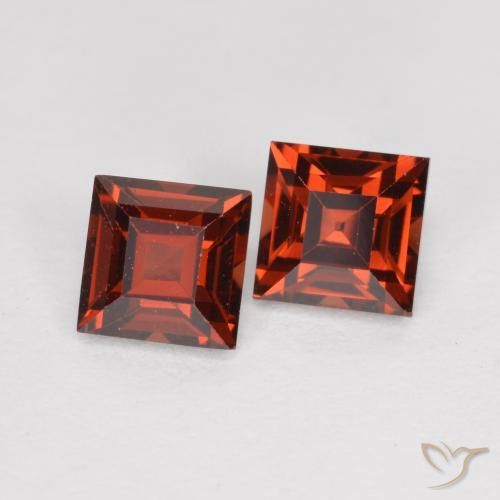 Pedras preciosas de Granada Piropo Vermelho escarlate natural de 1.05 ct, Quadrado, VS