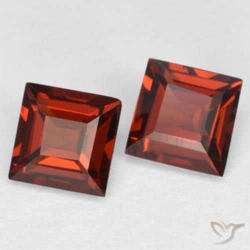 Pedras preciosas de granada piropo sangria tinto natural de 0,85 ct, quadrado, VS