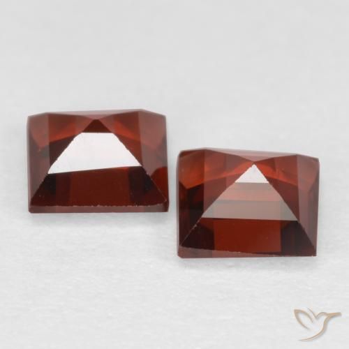 Pedras preciosas de granada piropo sangria tinto natural de 0,85 ct, quadrado, VS