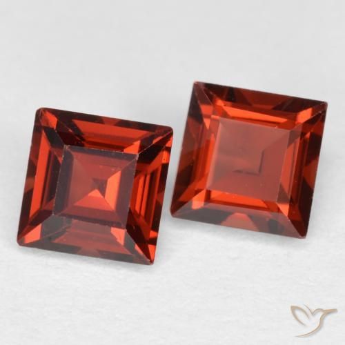 Pedras preciosas de Granada Piropo groselha vermelha natural de 0.90 ct, Quadrado, VS