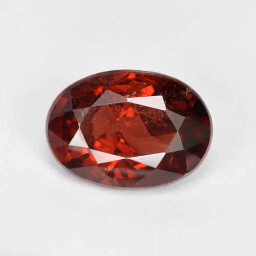 Granada piropo vermelho natural 0,95ct, corte oval, VS-SI