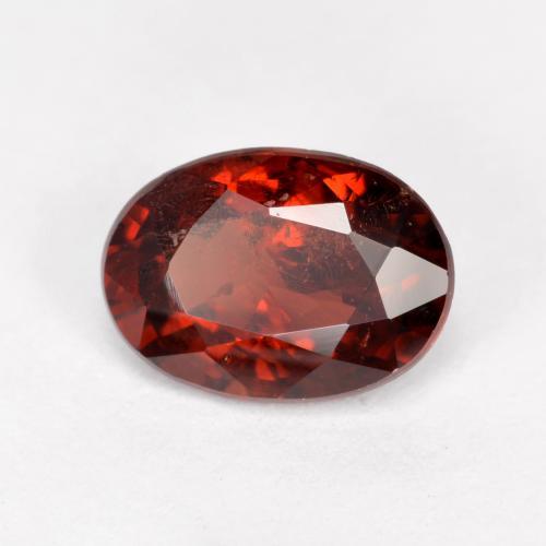 Granada piropo vermelho natural 0,95ct, corte oval, VS-SI