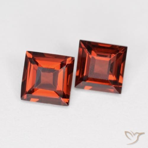 Pedras preciosas de Granada Piropo groselha vermelha natural de 0.87 ct, Quadrado, VS