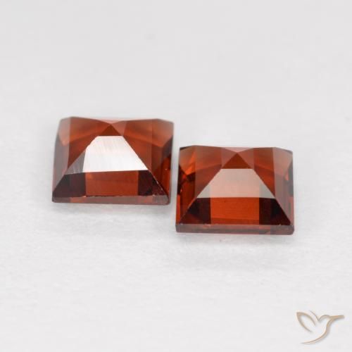 Pedras preciosas de Granada Piropo groselha vermelha natural de 0.87 ct, Quadrado, VS