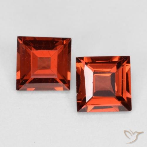 Pedras preciosas de Granada Piropo Vermelho brilhante natural de 0.87 ct, Quadrado, VS