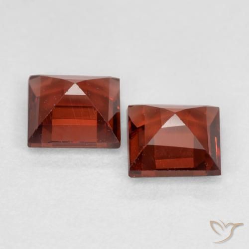 Pedras preciosas de Granada Piropo Vermelho brilhante natural de 0.87 ct, Quadrado, VS