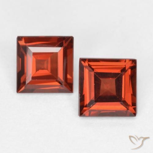 0.82ctw Natural Vermelho escarlate Granada Piropo, Quadrado, VS