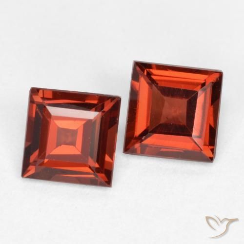 Pedras preciosas de Granada Piropo Vermelho escarlate natural de 0.82 ct, Quadrado, VS