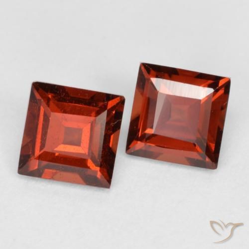 Pedras preciosas de Granada Piropo groselha vermelha natural de 0.91 ct, Quadrado, VS