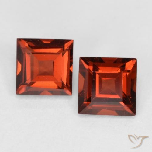 0.93ctw Natural Vermelho escarlate Granada Piropo, Quadrado, VS