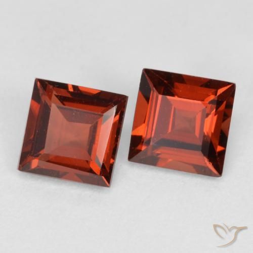 Pedras preciosas de Granada Piropo Vermelho escarlate natural de 0.93 ct, Quadrado, VS