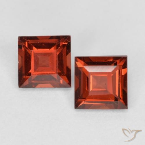 0.87ctw Natural vermelho médio Granada Piropo, Quadrado, VS