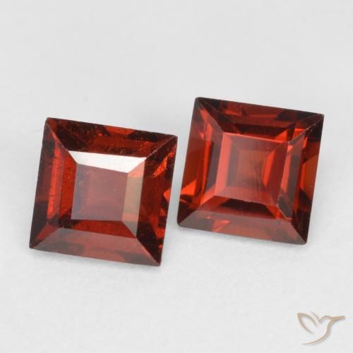 Pedras preciosas de Granada Piropo Vermelho escuro natural de 0.92 ct, Quadrado, VS