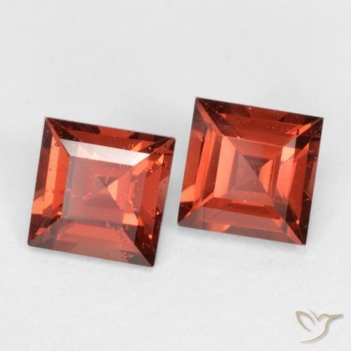 Pedras preciosas de Granada Piropo Vermelho brilhante natural de 0.90 ct, Quadrado, VS
