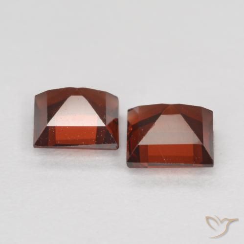 Pedras preciosas de granada piropo vermelho natural de 0,84 ct, quadrado, VS