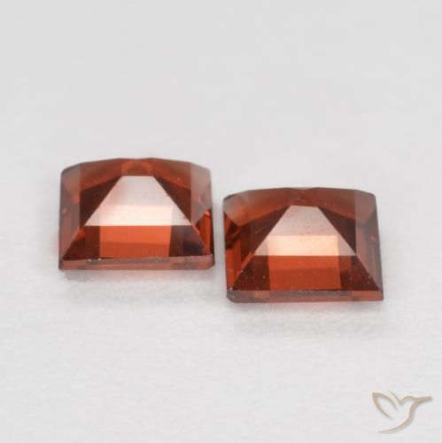 Pedras preciosas de Granada Piropo groselha vermelha natural de 0.79 ct, Quadrado, VS