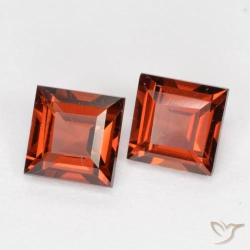 Pedras preciosas de Granada Piropo groselha vermelha natural de 0.94 ct, Quadrado, VS