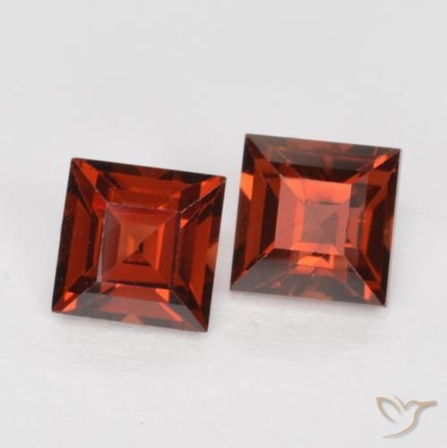 Pedras preciosas de Granada Piropo Vermelho escarlate natural de 1.04 ct, Quadrado, VS