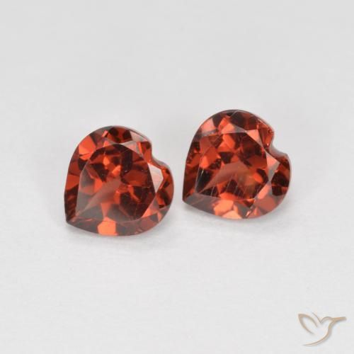 Pedras preciosas de Granada Piropo Vermelho brilhante natural de 1.20 ct, Coração, VS