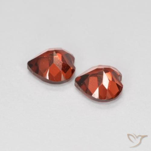 Pedras preciosas de Granada Piropo Vermelho brilhante natural de 1.20 ct, Coração, VS