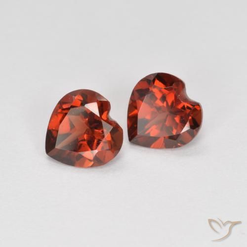 Pedras preciosas de Granada Piropo groselha vermelha natural de 1.15 ct, Coração, VS