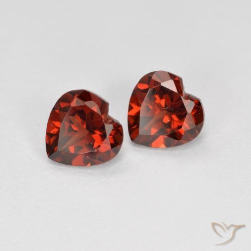 Pedras preciosas de Granada Piropo groselha vermelha natural de 1.25 ct, Coração, VS