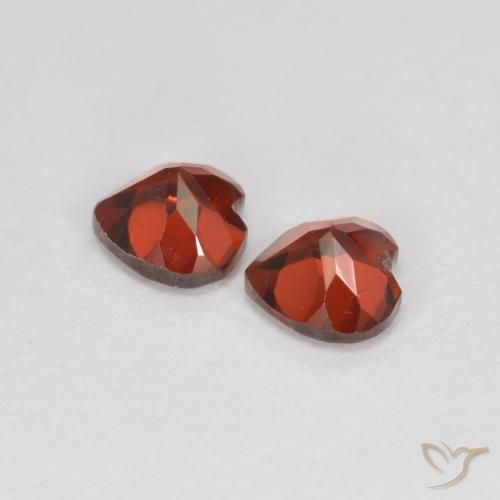Pedras preciosas de Granada Piropo groselha vermelha natural de 1.25 ct, Coração, VS