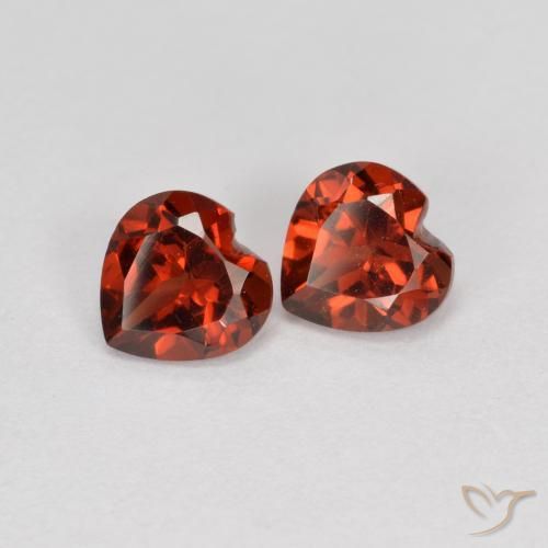 Pedras preciosas de Granada Piropo Vermelho brilhante natural de 1.24 ct, Coração, VS