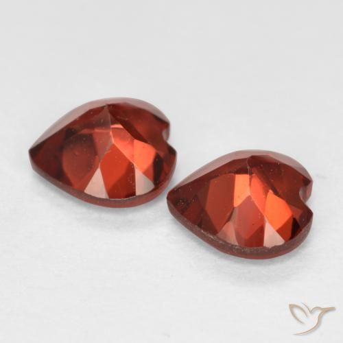 Pedras preciosas de Granada Piropo vermelho médio natural de 1.16 ct, Coração, VS