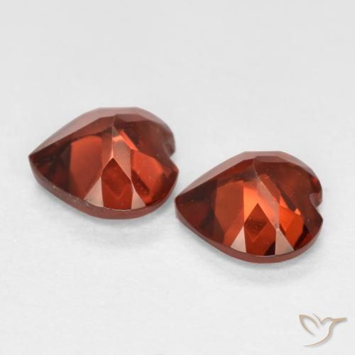 Pedras preciosas de Granada Piropo Vermelho brilhante natural de 1.08 ct, Coração, VS