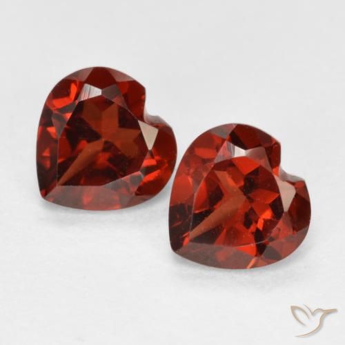 1.24ctw Natural vermelho médio Granada Piropo, Coração, VS