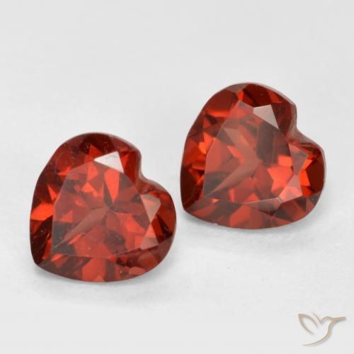 Pedras preciosas de Granada Piropo groselha vermelha natural de 1.24 ct, Coração, VS