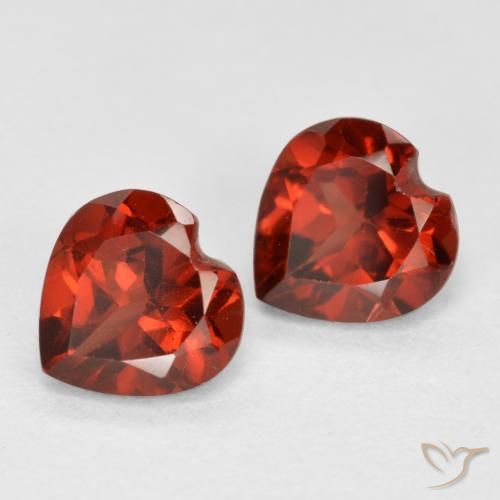 Pedras preciosas de Granada Piropo groselha vermelha natural de 1.15 ct, Coração, VS