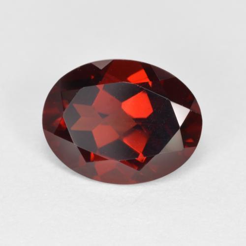 Granada piropo vermelho natural 2,25ct, corte oval, VVS-VS