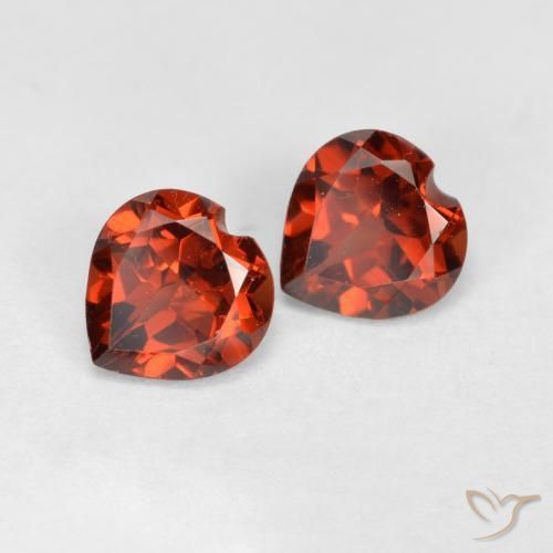 Pedras preciosas de Granada Piropo Vermelho brilhante natural de 1.24 ct, Coração, VS