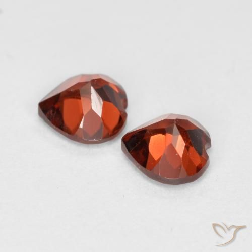 Pedras preciosas de Granada Piropo Vermelho brilhante natural de 1.24 ct, Coração, VS