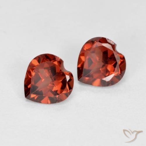Pedras preciosas de Granada Piropo Vermelho brilhante natural de 1.19 ct, Coração, VS