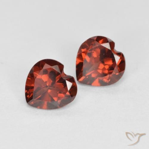 Pedras preciosas de Granada Piropo groselha vermelha natural de 1.17 ct, Coração, VS