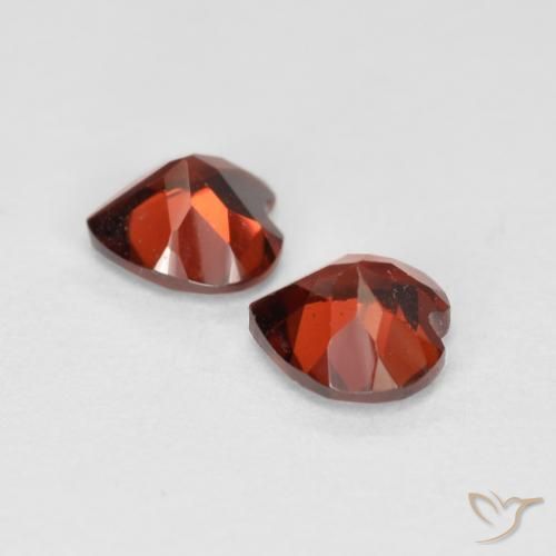 Pedras preciosas de Granada Piropo groselha vermelha natural de 1.17 ct, Coração, VS