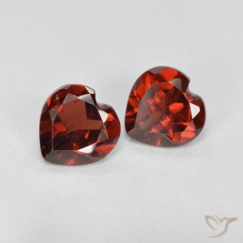 Pedras preciosas de Granada Piropo groselha vermelha natural de 1.09 ct, Coração, VS